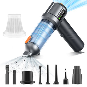 Handheld Car Vacuum Cleaner, 19000Pa Vacuum Cleaner and Air Duster,Type-C Charge, LED Light, Multi-Nozzles for Car, Home, Office, Pet